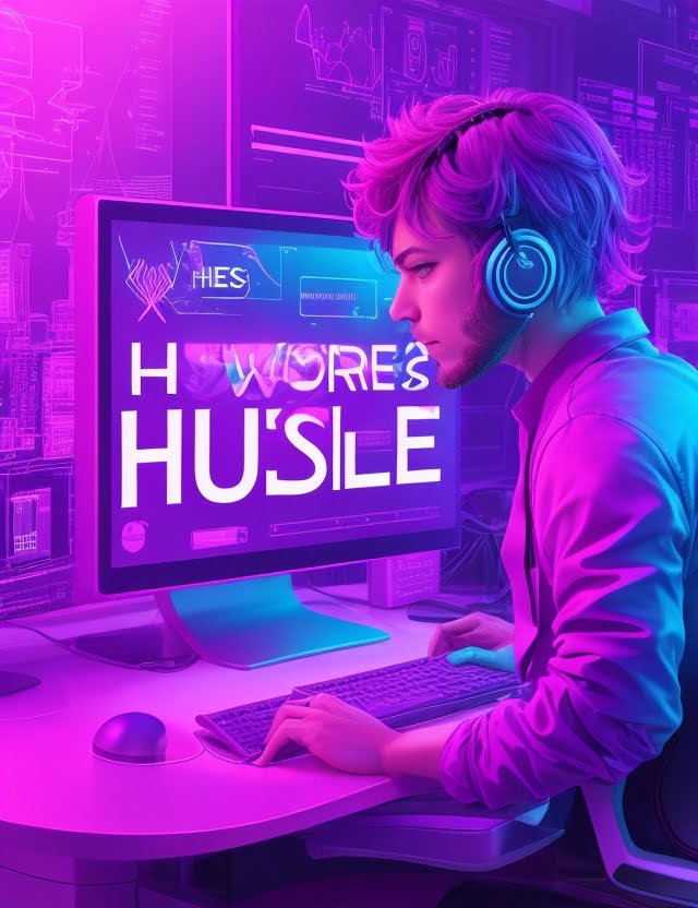 Hustle Digital DreamShaper v7 a web designer in a computer glass world add te 1